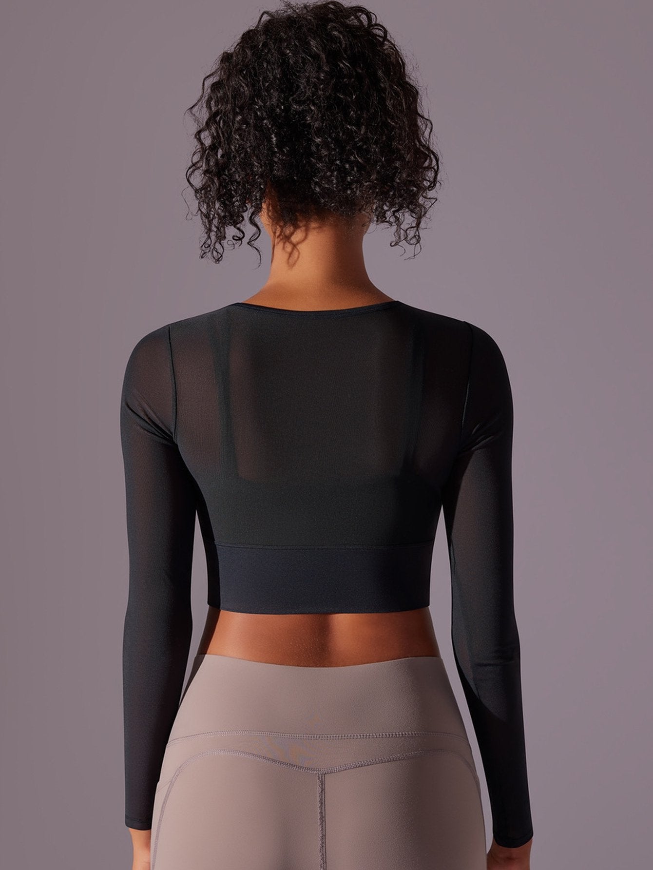 Sheer Cutout Long Sleeve Workout Tee