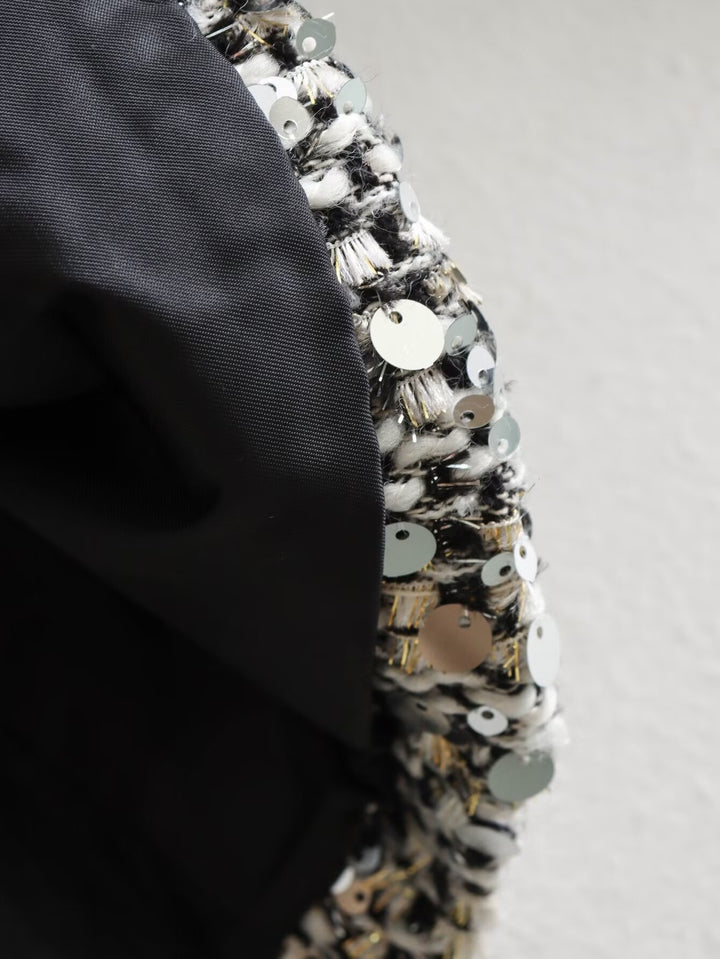Sparkly Sequin Tweed Cropped Jacket