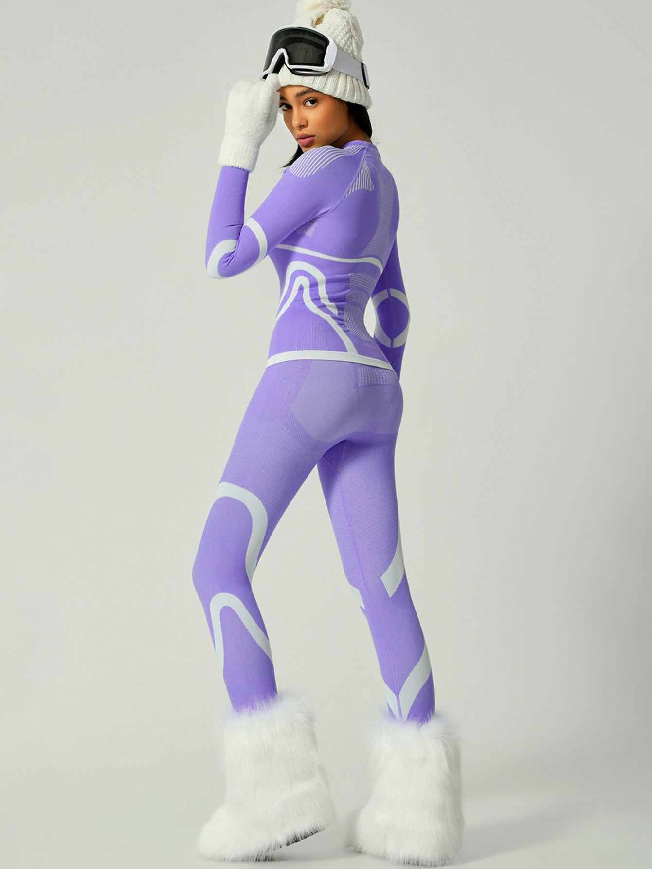 Long Sleeve Top Side-Stripe Training Set-Multicolor