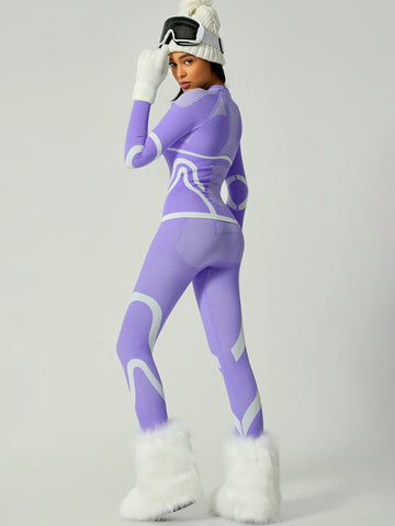 Long Sleeve Top Side-Stripe Training Set-Multicolor