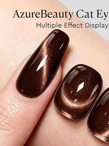 Shimmering Brown Cat Eye Gel Polish