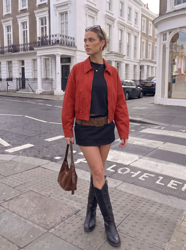 Oversized Zip Up Canvas Jacket