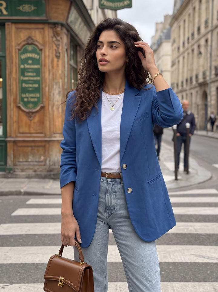 Oversized Relaxed Fit Single Button Blazer