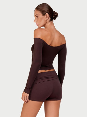 Seamless Off The Shoulder Workout Tee