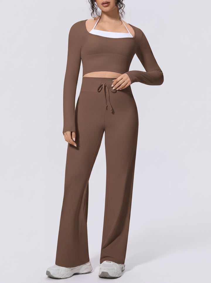 Seamless Ribbed Crop Lounge 2 Piece Set