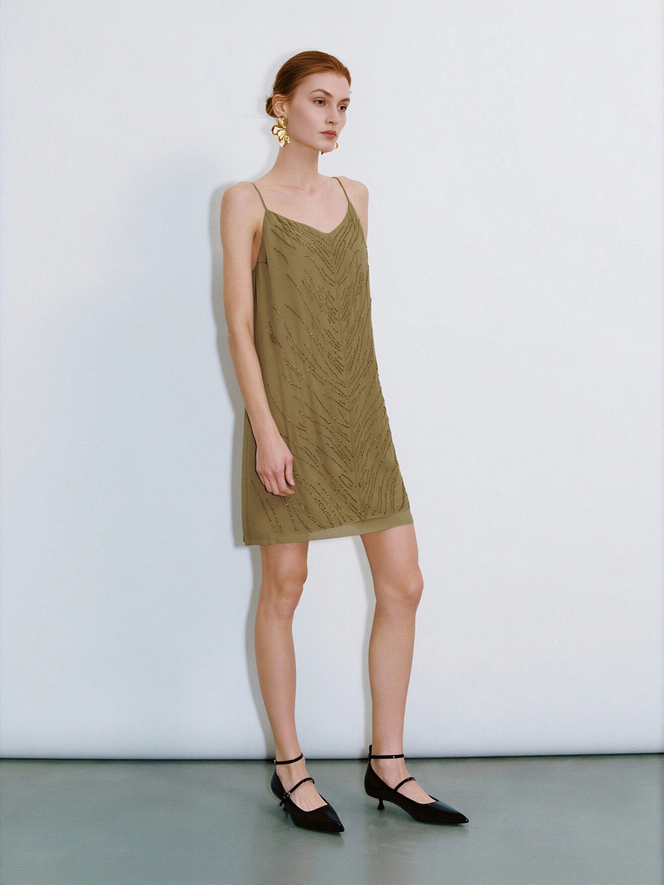 Urban Revivo A-Line Dresses-Khaki Brown