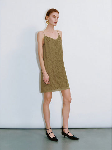 Urban Revivo A-Line Dresses-Khaki Brown