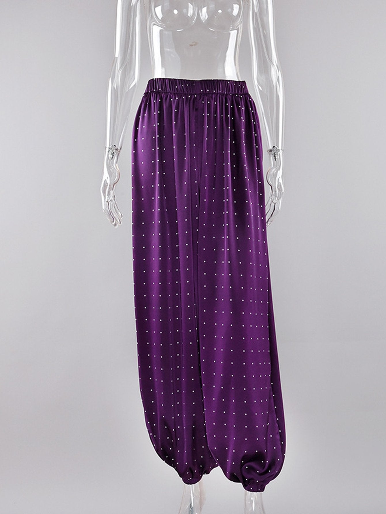 Polka Dot Satin Bubble Pants