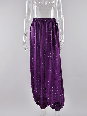Polka Dot Satin Bubble Pants
