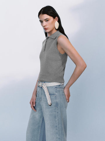 Urban Revivo Knitted Vests-Cool Grey