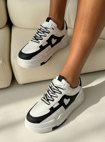 Chunky Heart Detail Platform Sneakers
