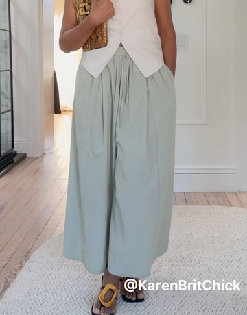 Wide Leg Drawstring Waist Bohemian Pants