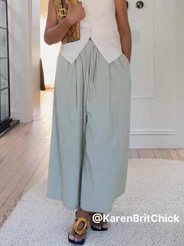 Wide Leg Drawstring Waist Bohemian Pants