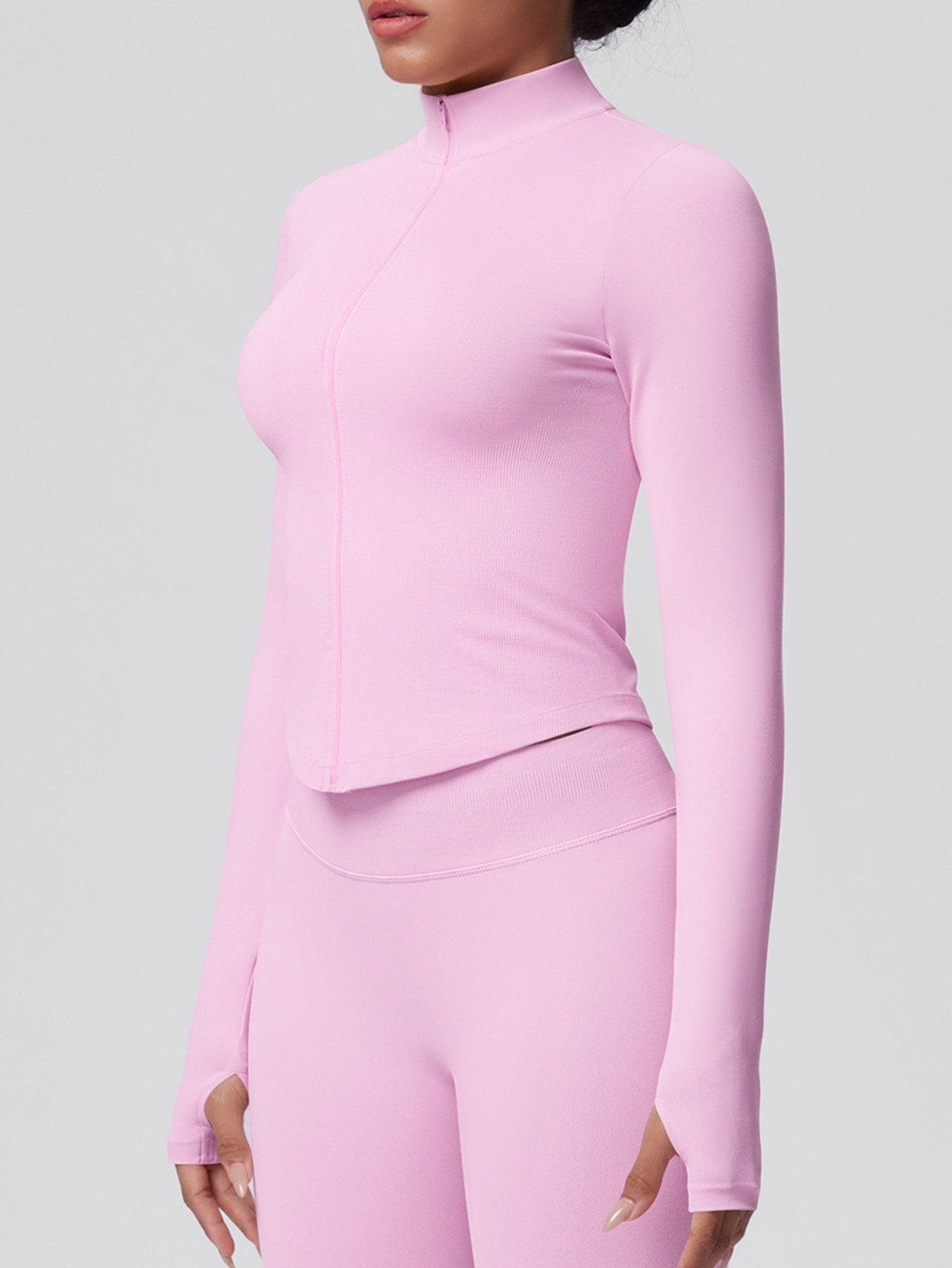 Seamless Fitted Thumbhole Athletic Jacket