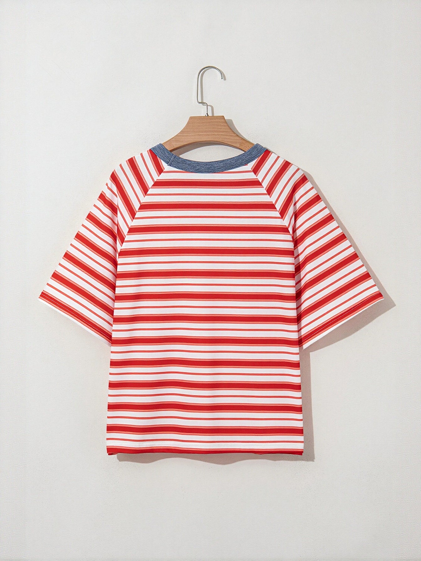 Relaxed Striped Raglan Sleeve T-Shirt