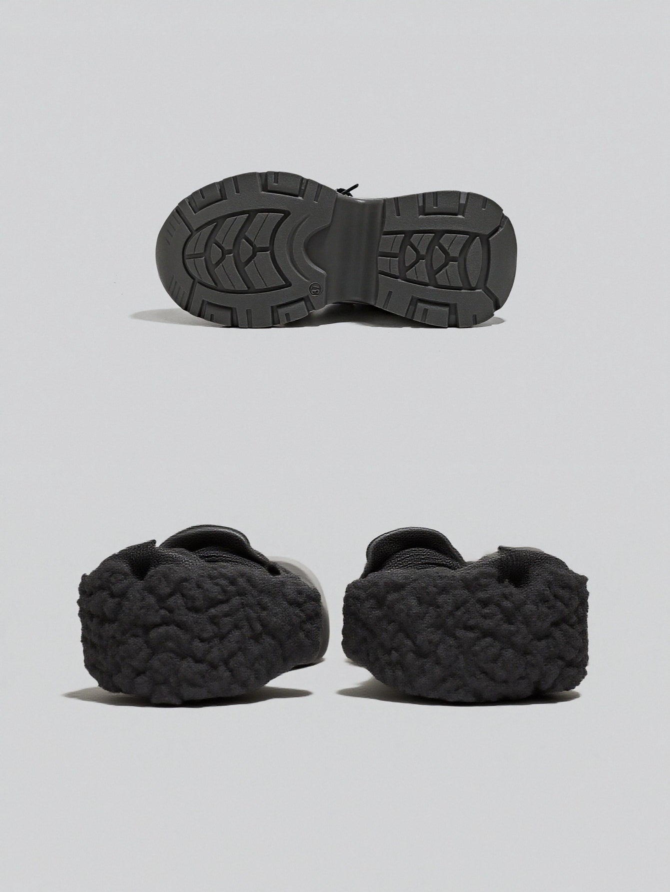 Mesh Upper Chunky Sole Vintage Sneakers-Gray