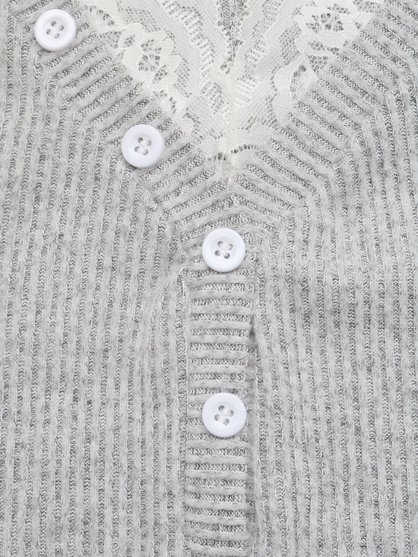 Lace Trim Ribbed Henley Tee