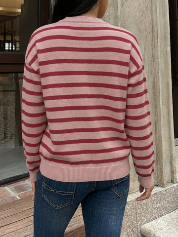 Cozy Striped Button Down Cardigan