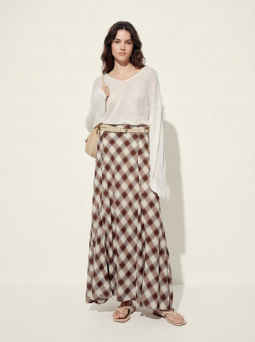 Checked Mermaid Maxi Skirt