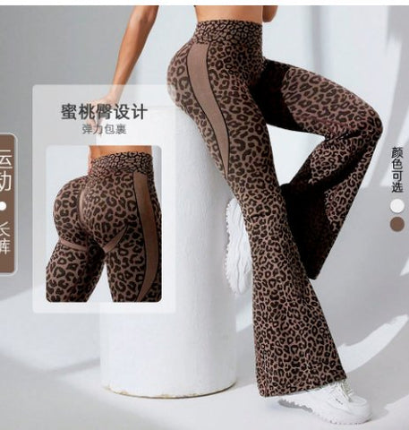 Butt Lifting Leopard Print Yoga Flare Pants
