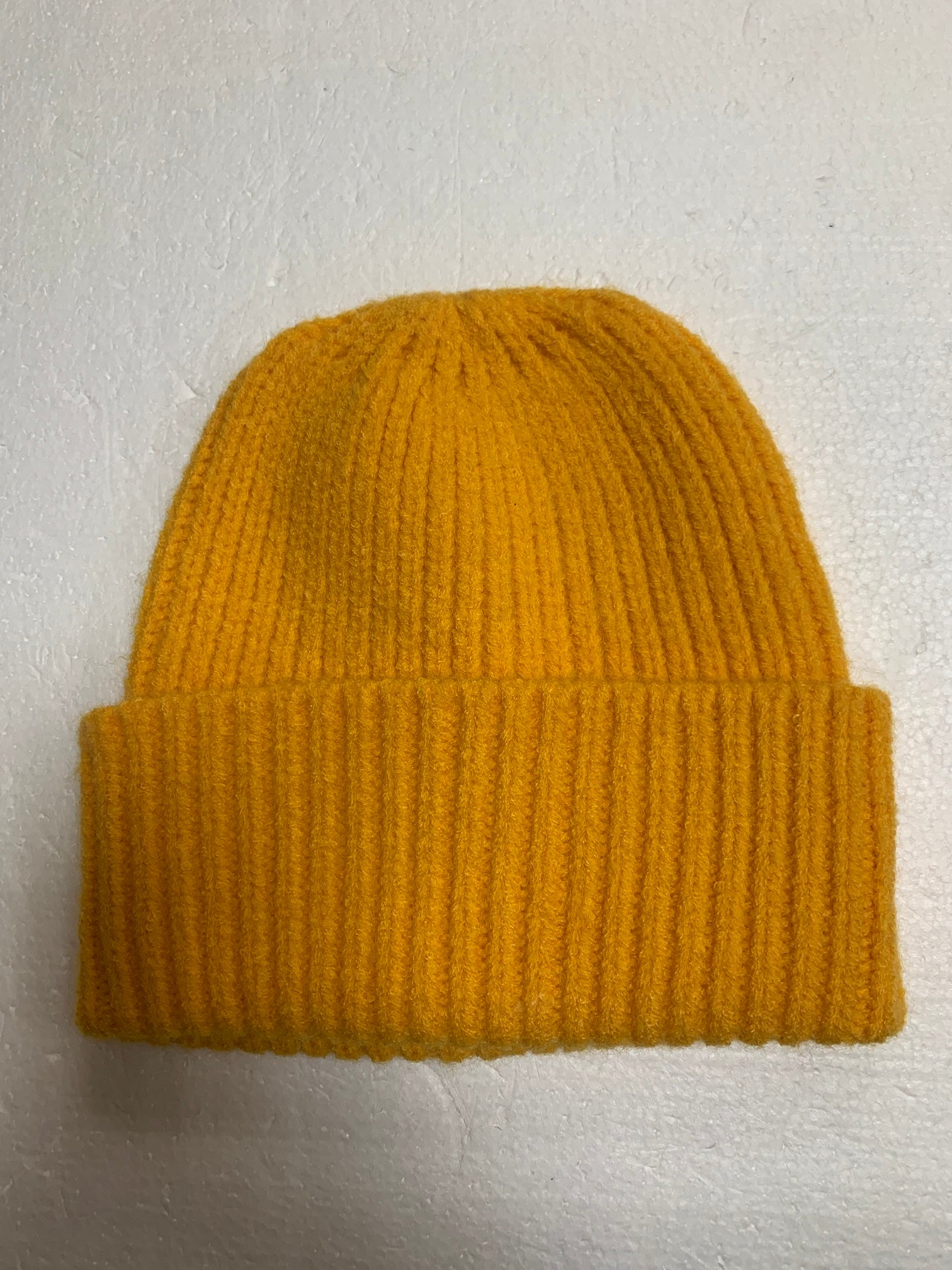 Cozy Ribbed Knit Mustard Beanie