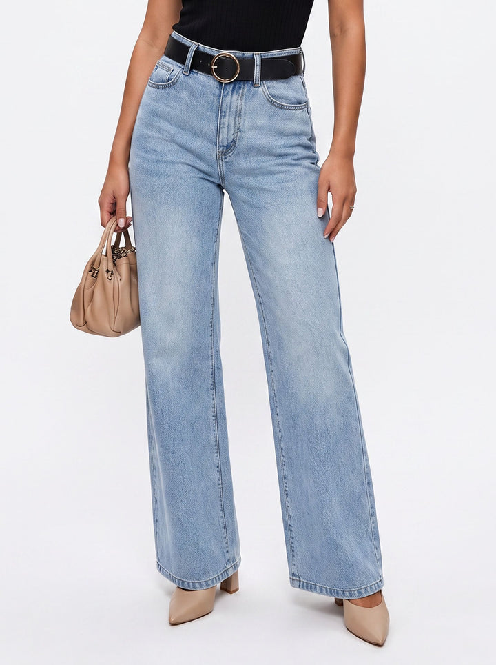 High Waisted Black Wide Leg Jeans