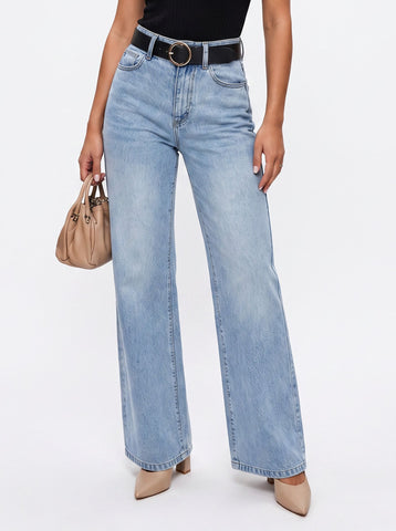High Waisted Black Wide Leg Jeans