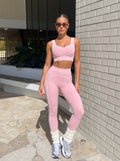 Seamless Contoured Pink Yoga Set