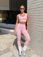 Seamless Contoured Pink Yoga Set