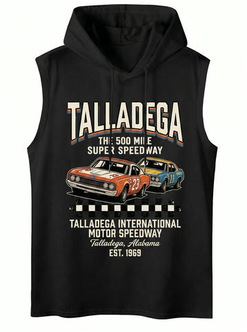 Vintage Graphic Hooded Muscle Tank