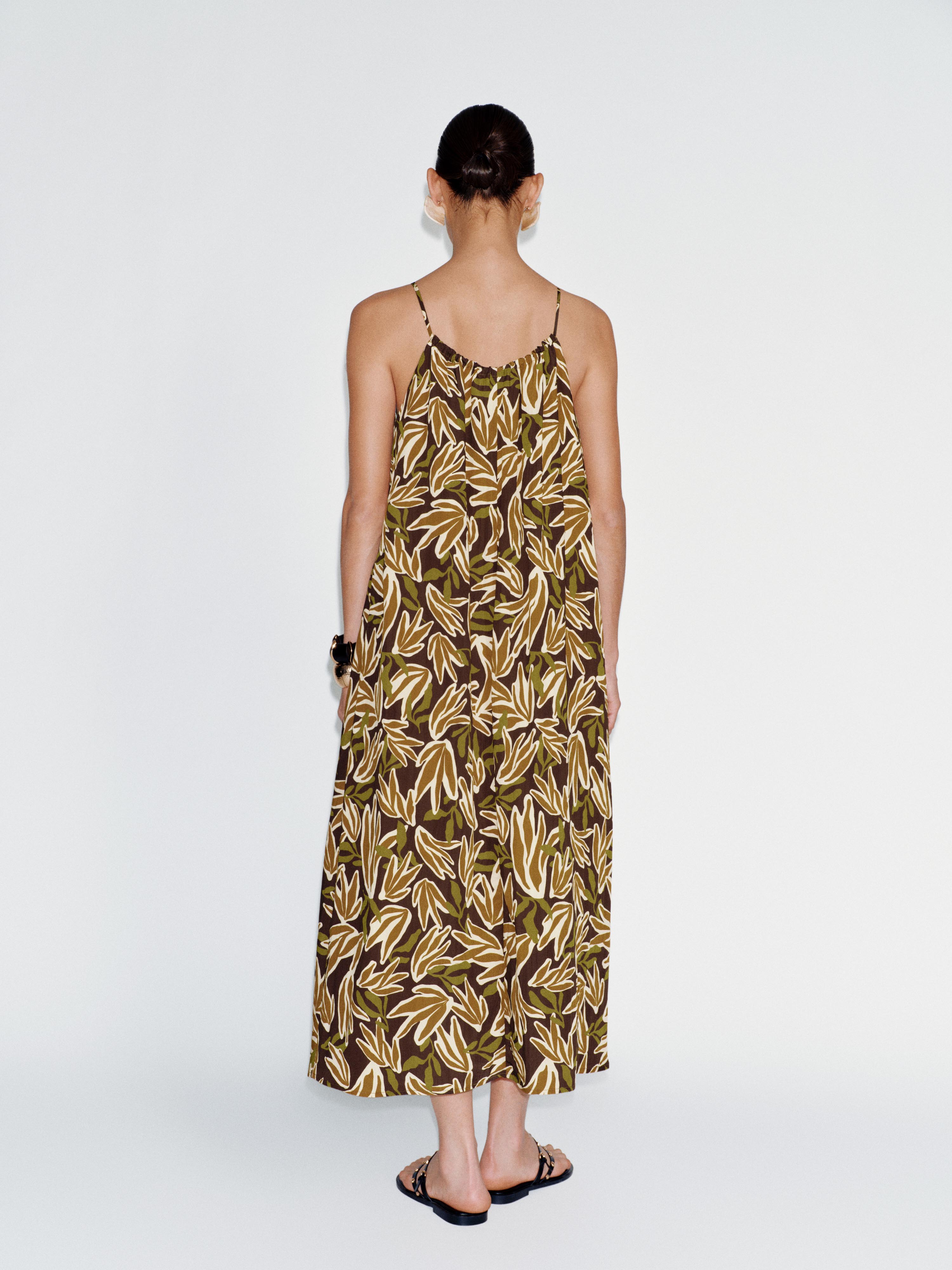 Urban Revivo Strappy Beaded Printed A-Line Midi Dresses