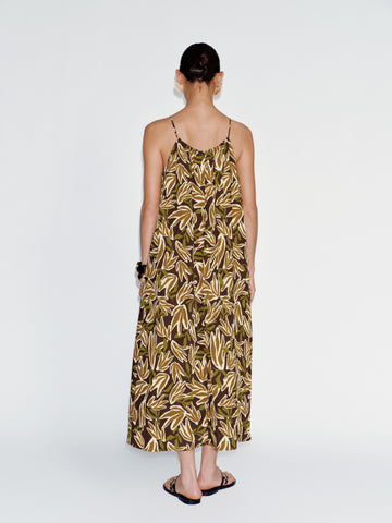 Urban Revivo Strappy Beaded Printed A-Line Midi Dresses