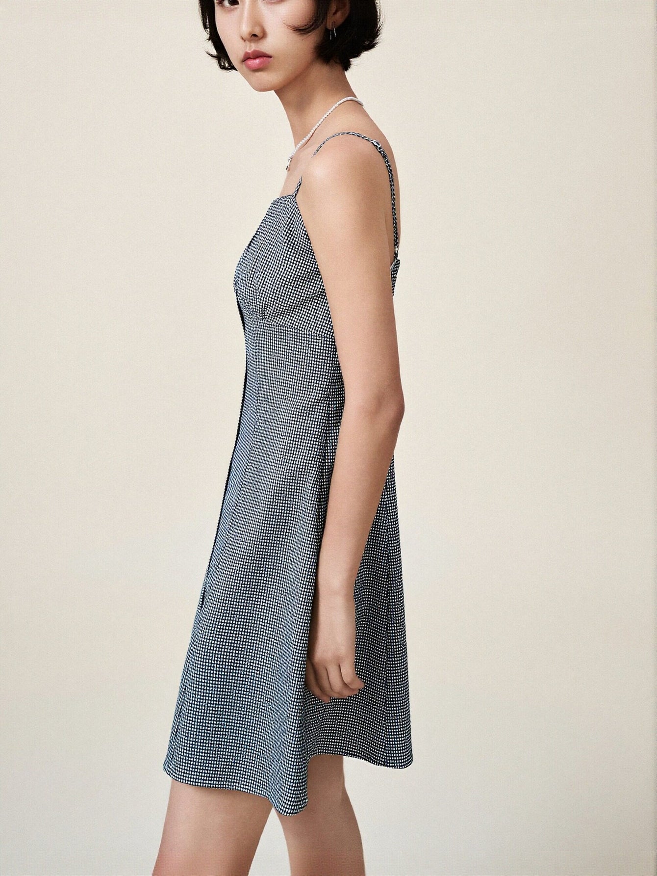 Urban Revivo A-Line Dresses-Dark Gray Check