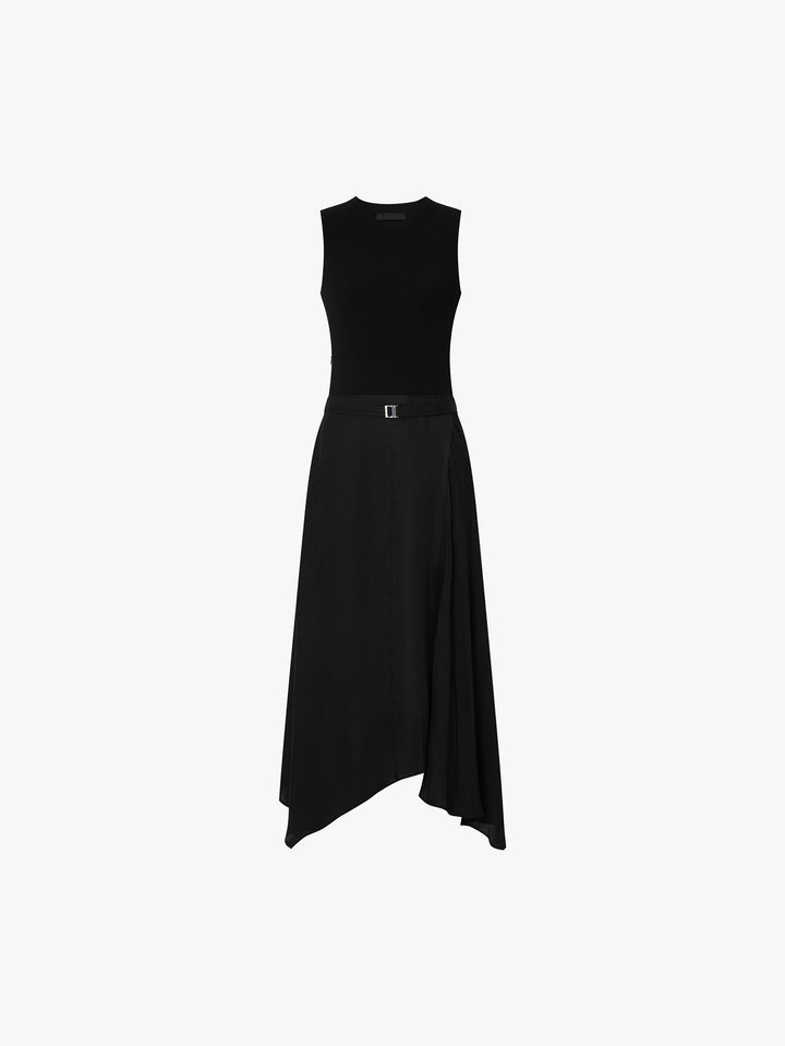 Paneled Asymmetrical Midi Dress
