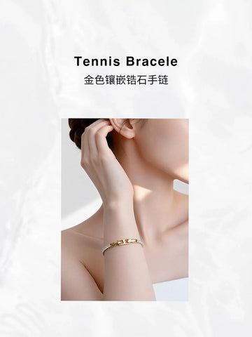 Dainty Gold Cubic Zirconia Tennis Bracelet