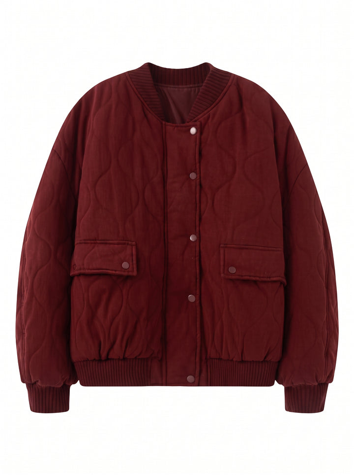 Oversized Quilted Bomber Puffer Jacket