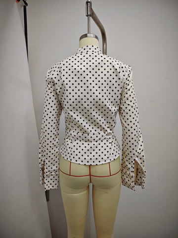 Polka Dot Belted Pants Set