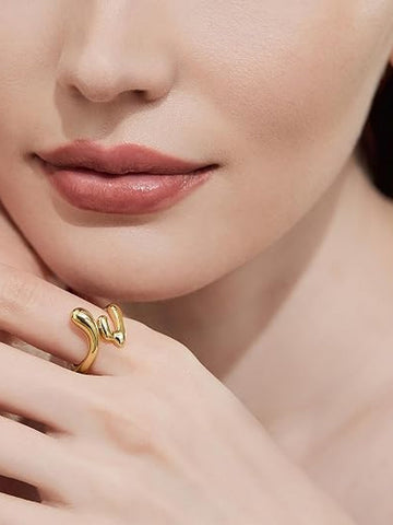 Minimalist Gold Liquid Metal Ring