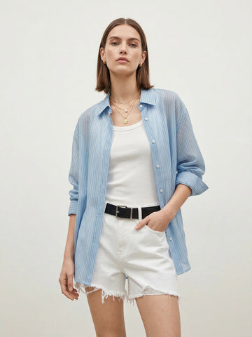 Silk Blend Sheer Shirt