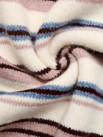 Cozy Striped Collared Knit Sweater