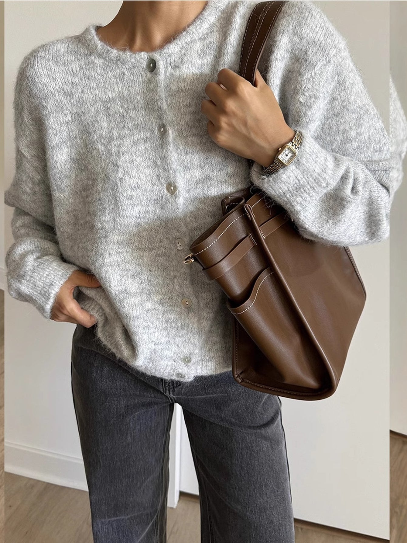 Soft Fuzzy Button Up Cardigan