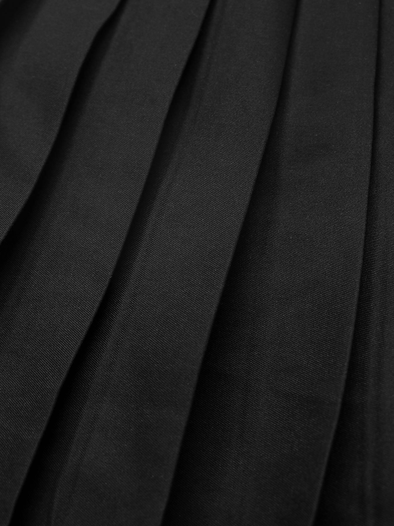 A-Line Pleated Tie-Waist Flirty Mini Skirt-Black