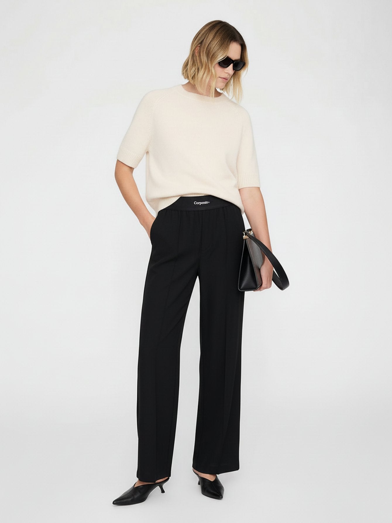 Side Pockets Straight Trousers