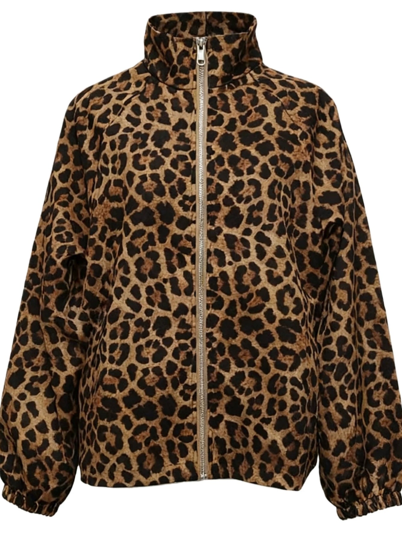 Leopard Print Zip Up Jacket