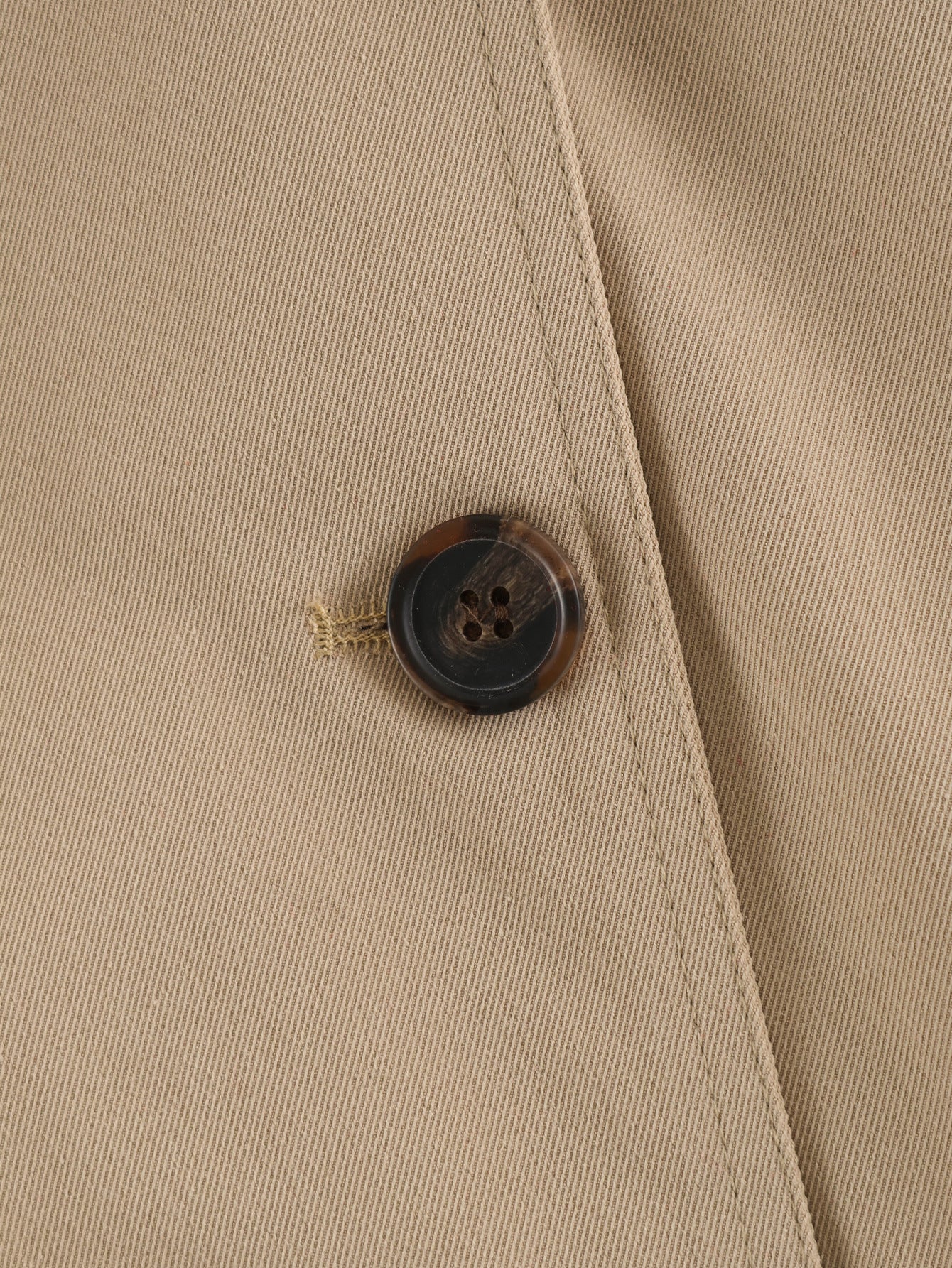 Oversized Belted Beige Cotton Jacket
