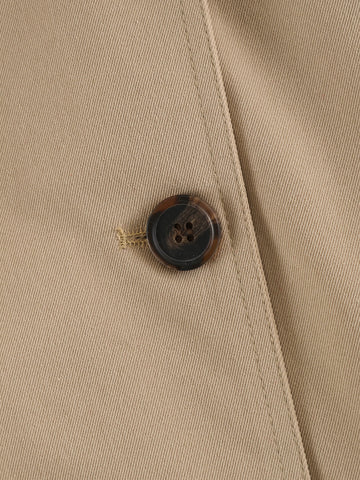 Oversized Belted Beige Cotton Jacket