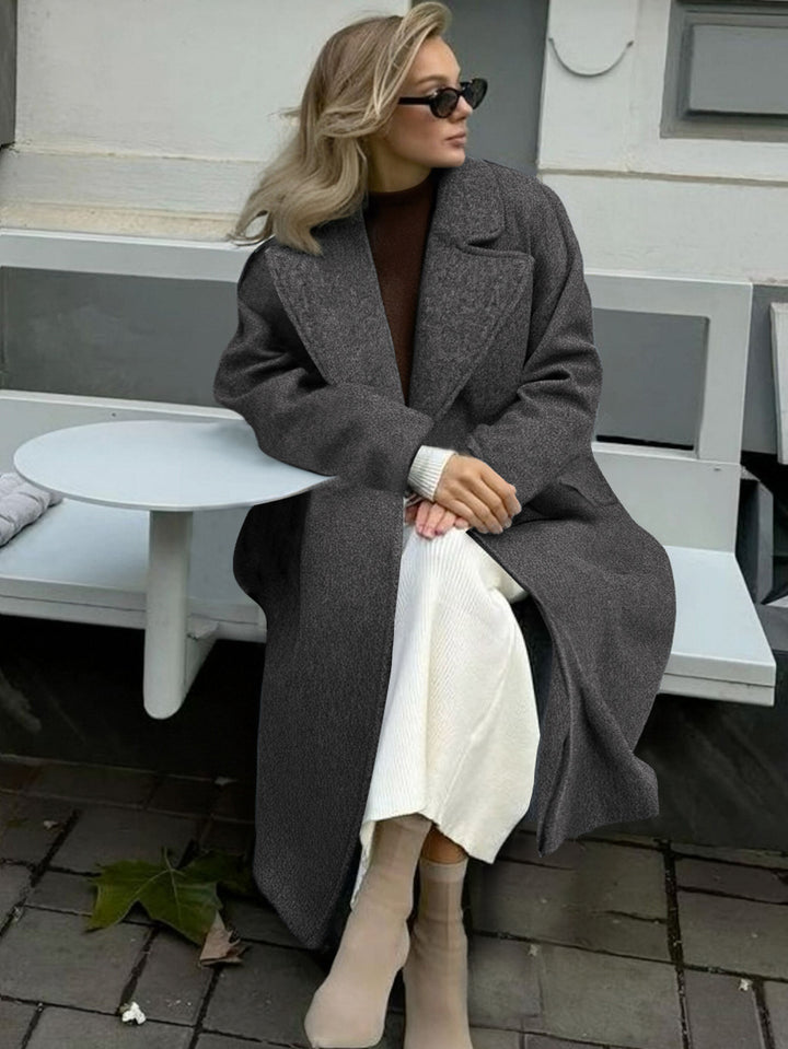 Oversized Double Breasted Wool Blend Coat
