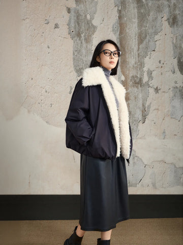 Faux Fur Collar Puffer Jacket