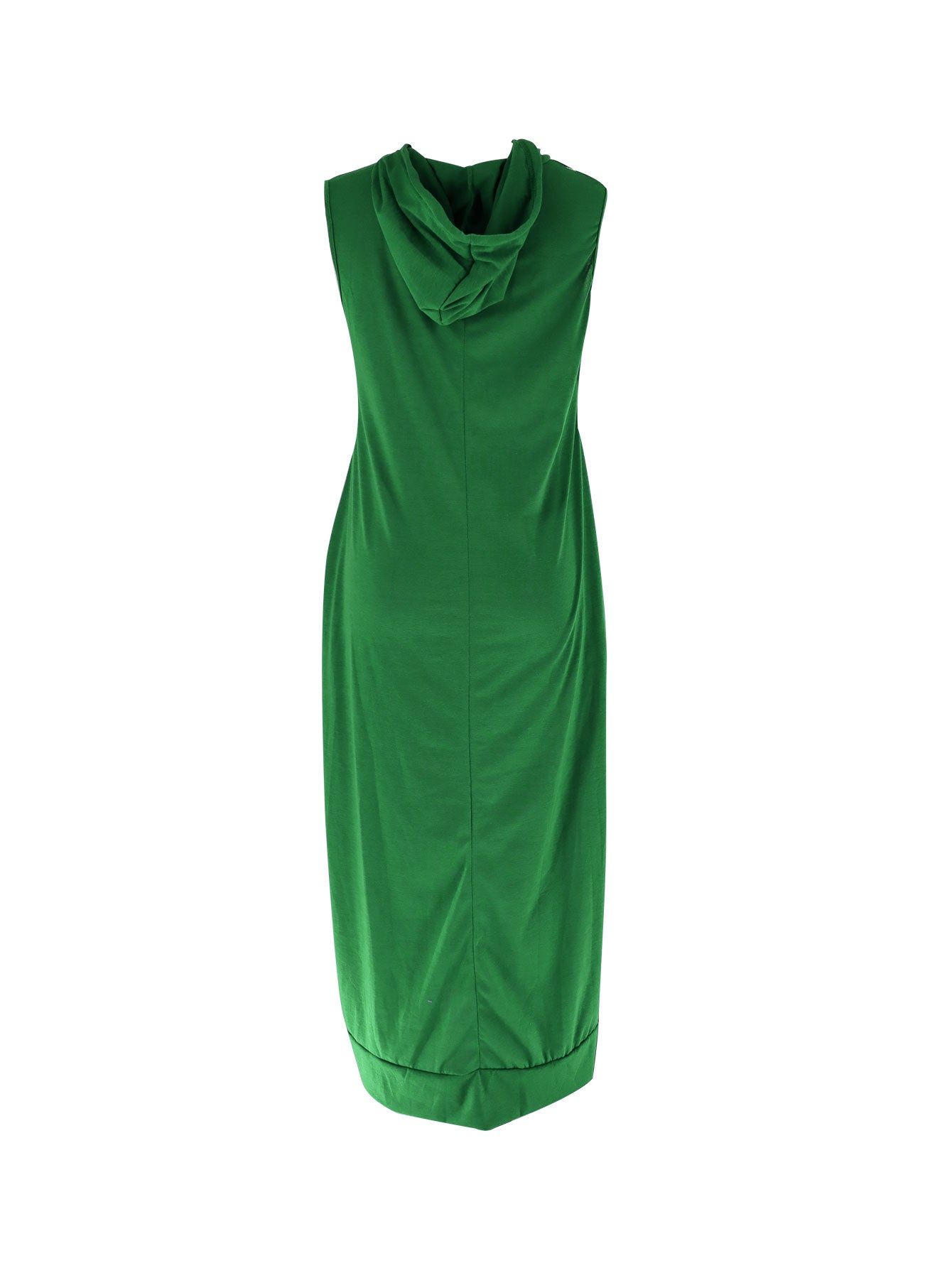 Sleeveless Hooded Casual Midi Dress