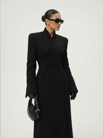 Tailored Slim Fit Wool Maxi Coat